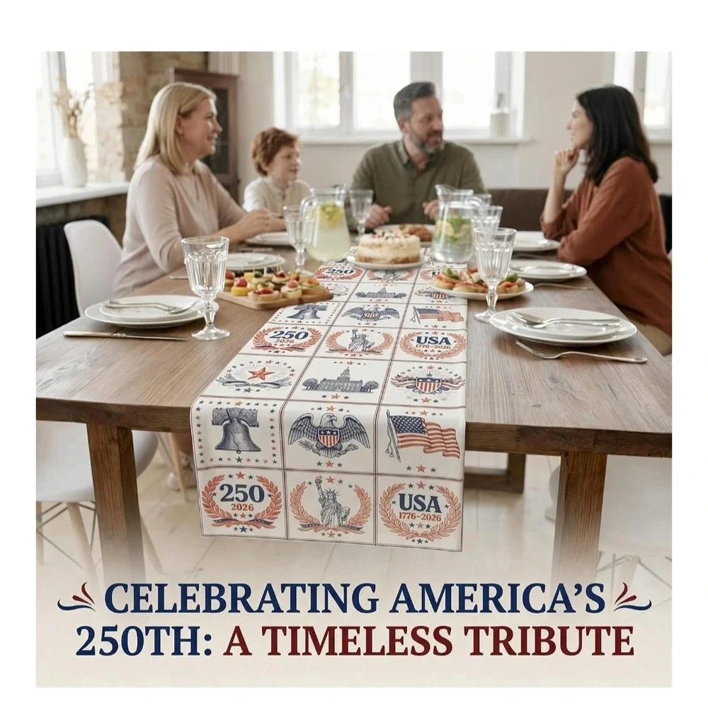 4Th of July Decorations - 250Th Anniversary Patriotic Table Runner for Memorial